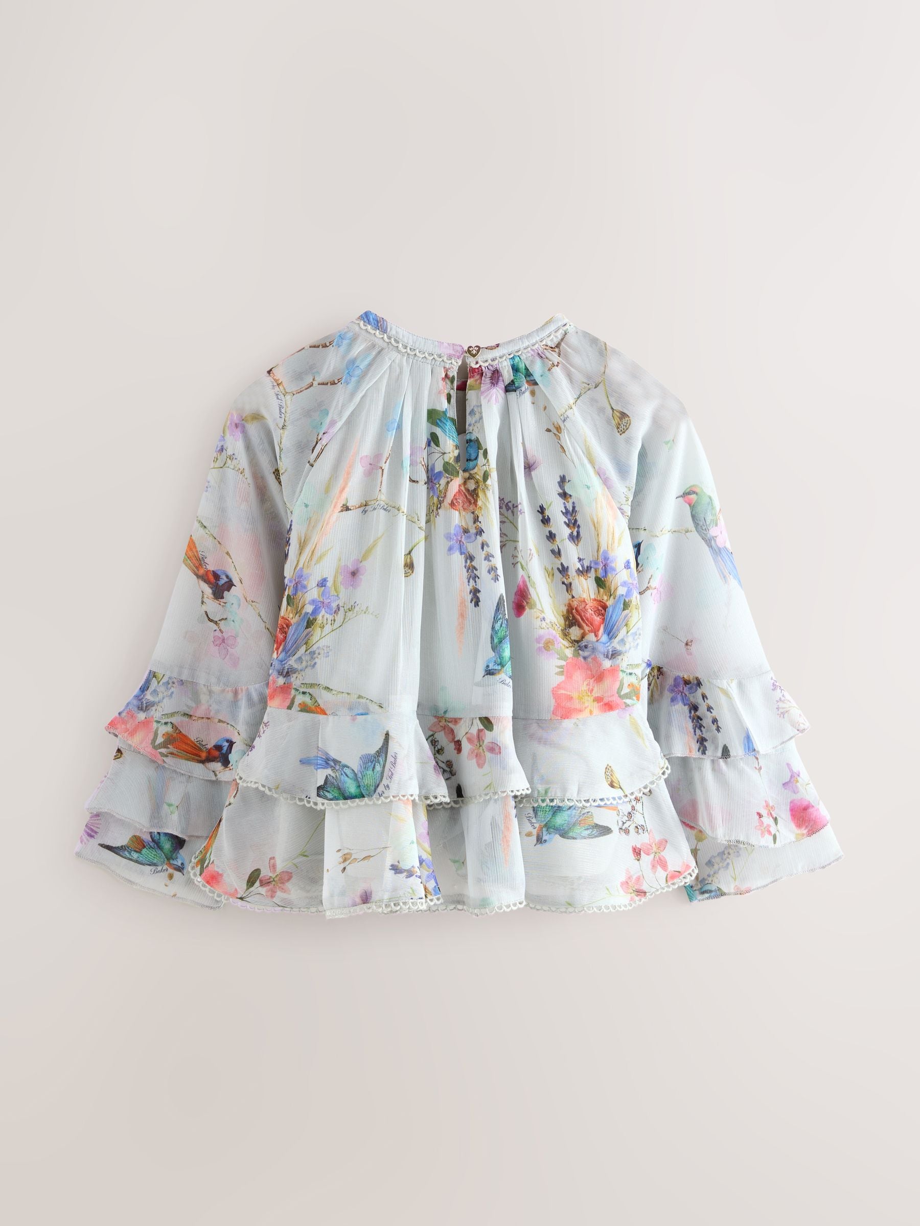 Baker by Ted Baker Mint Green All Over Printed Chiffon Blouse
