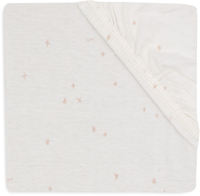 Jollein Stretchlaken Twinkling 40/50x80/90, Off white/Wild Rose