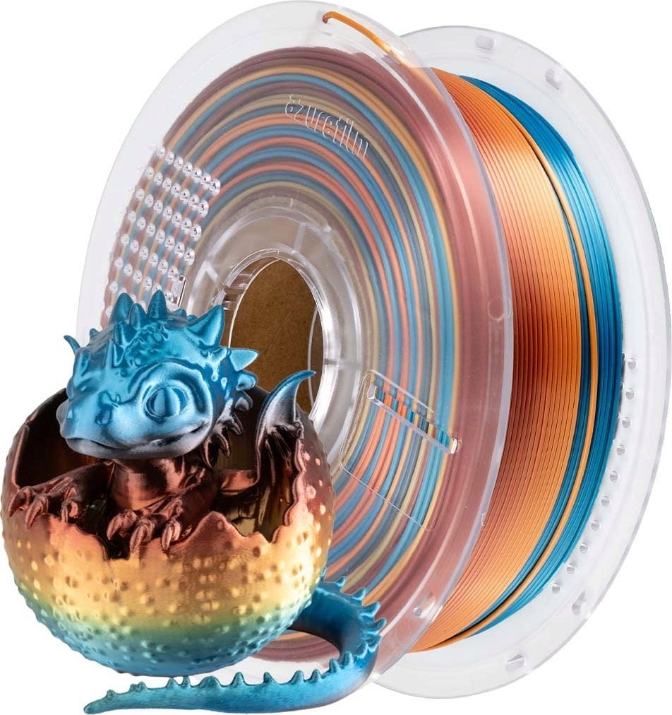 AzureFilm  PLA Silk Rainbow Sunset Splash, 1,75 mm / 1000 g    PLA-Material mit Farbverläufen & seidigem Finish in Sunset Splash