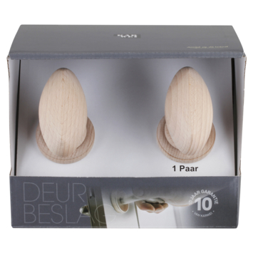 Karwei deurkruk set Lilleham rond rozet hout