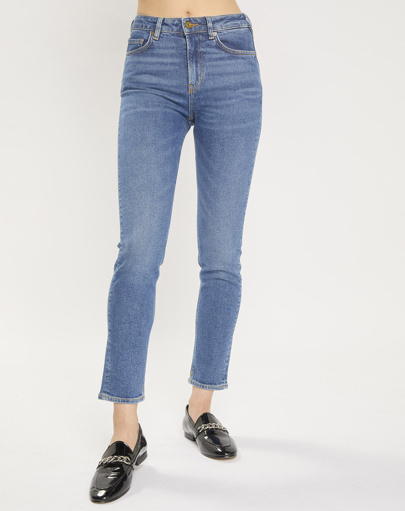 Scotch & Soda Jean Slim High Five Taille Haute bleu