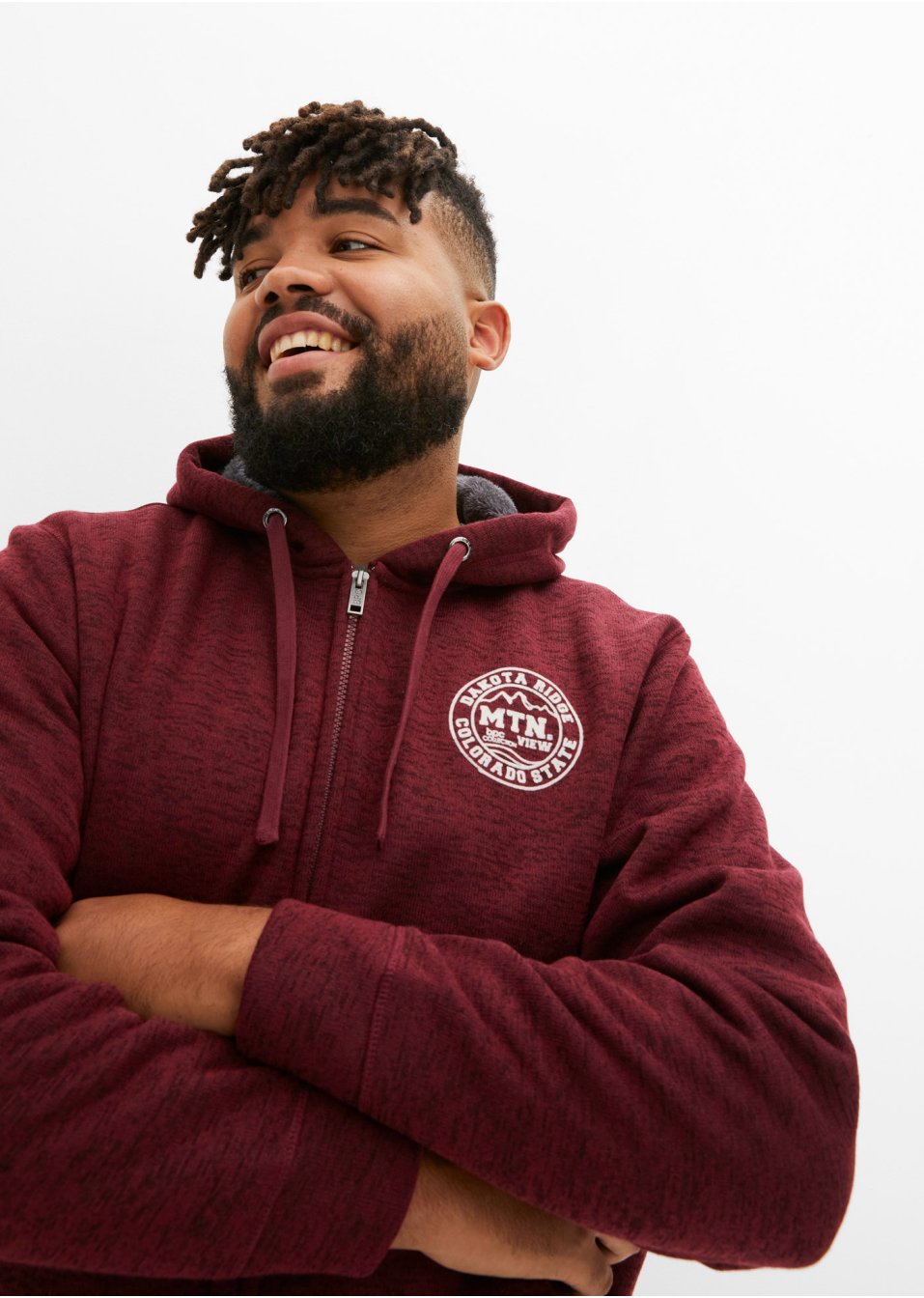 Veste sweat à capuche avec doublure peluche