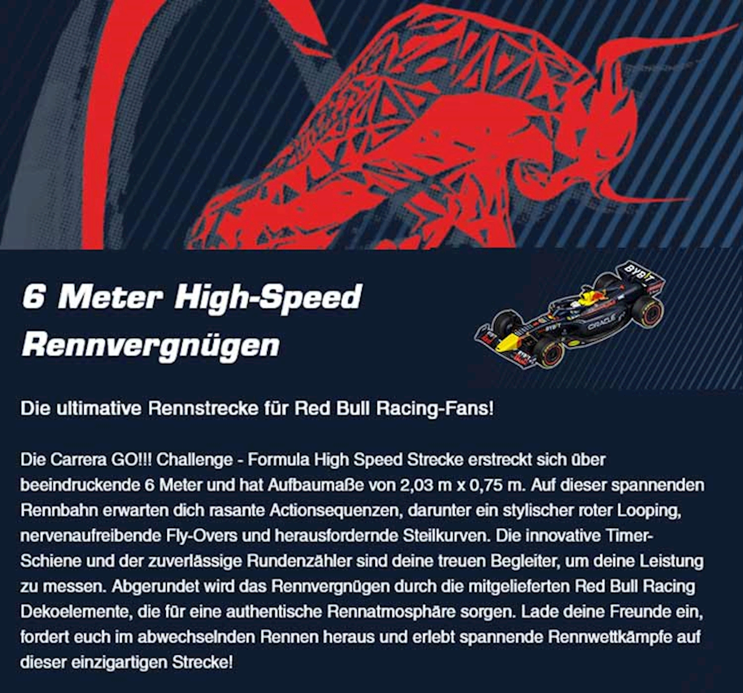(6m) Formel 1 Rennbahn Spielzeug Rennstrecke inkl. 1 Fahrzeug (68002) - GO! Challenger Formula Highspeed