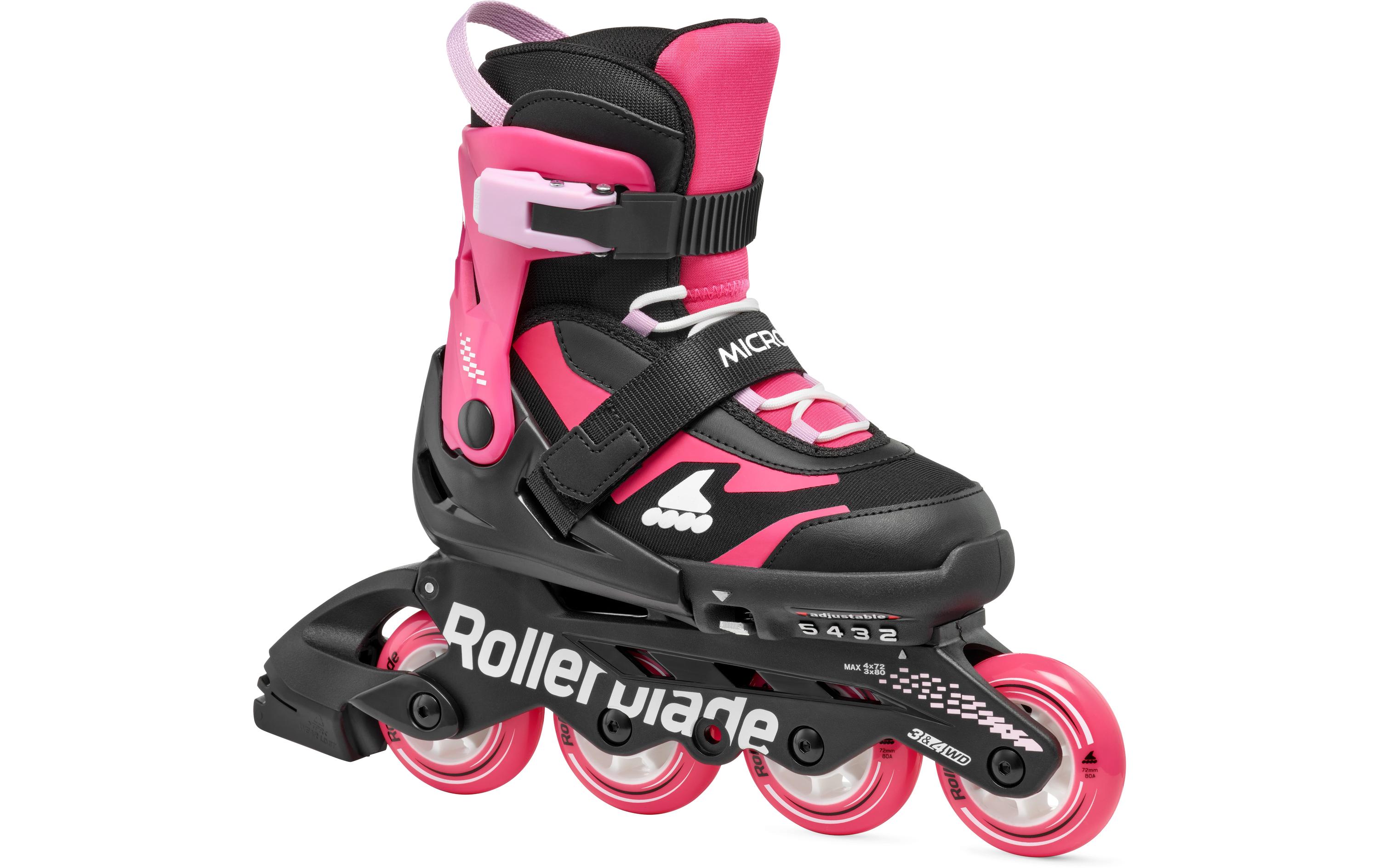 Inline-Skates Microblade Schwarz/Pink, 36.5-40.5Verstellbare Inline-Skates für Kinder