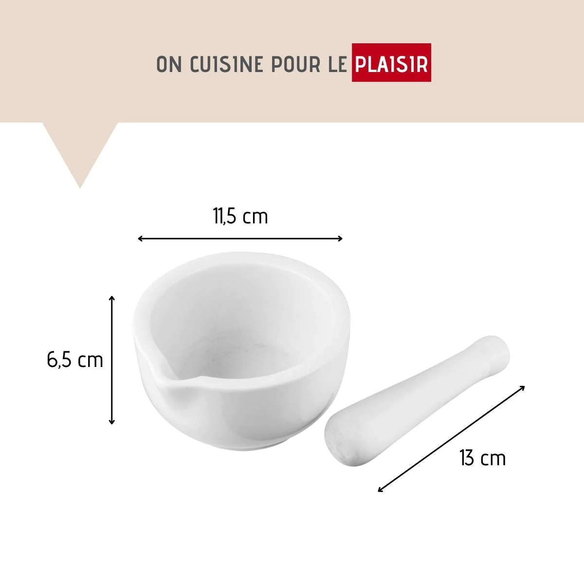 Mortier de cuisine avec pilon en porcelaine Fackelmann Basic Fackelman