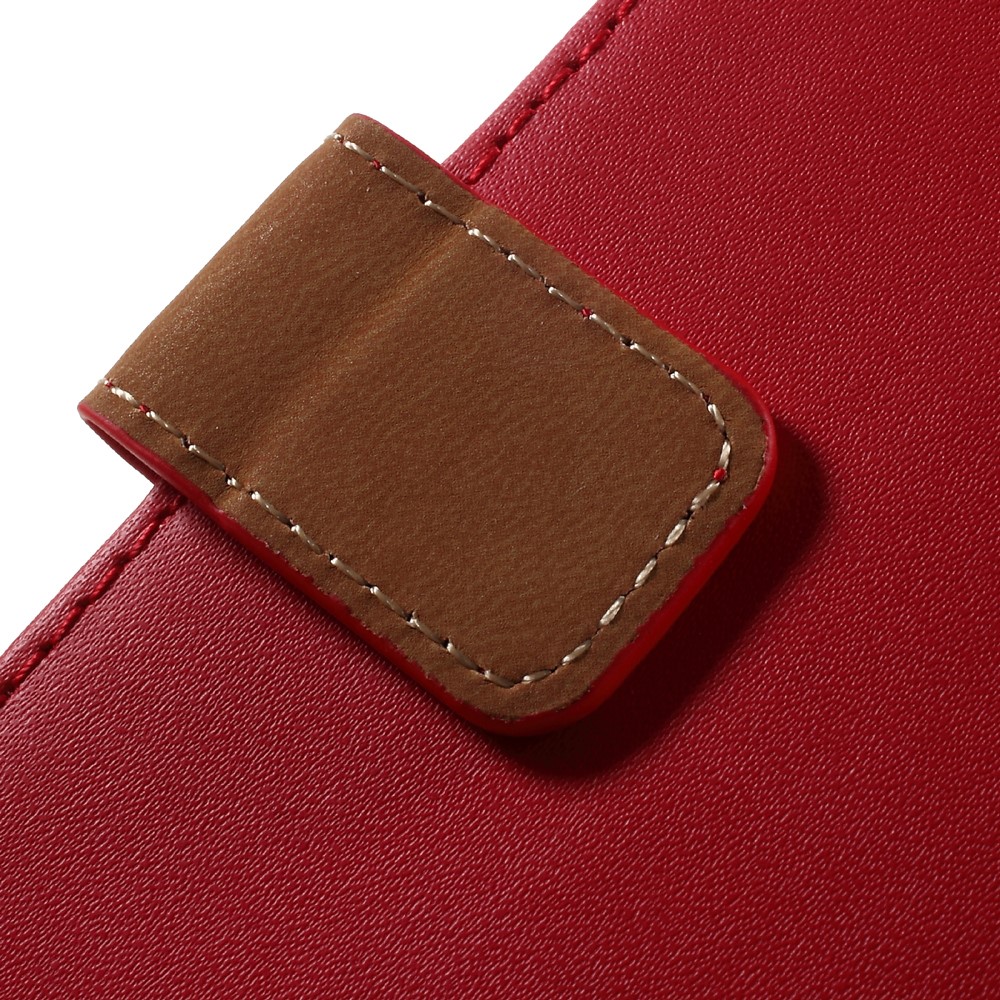 iPhone SE (2022/2020) / 8 / 7 Echtleder Tasche Flip Cover mit Karten Etui - Rot