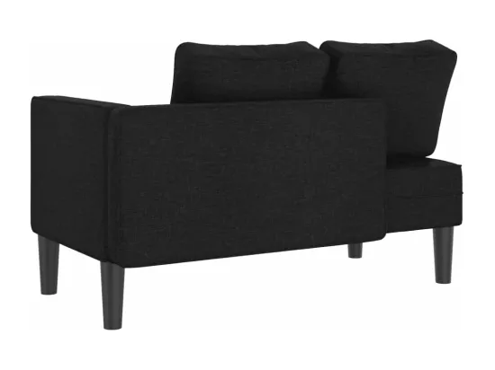 Prolenta Premium - Chaise longue avec coussins noir tissu