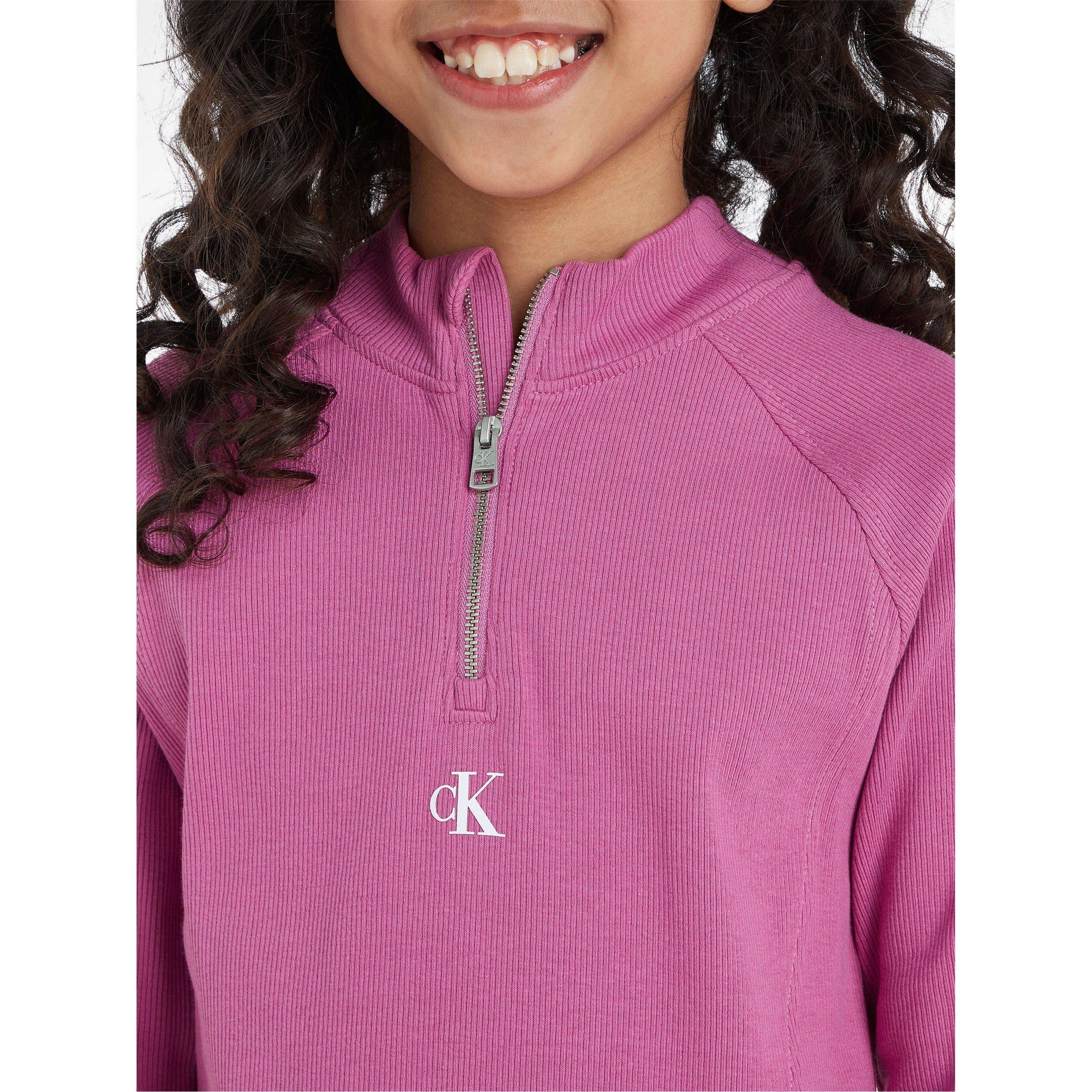 Calvin Klein Jeans HERO LOGO RIB ZIP UP LS TOP