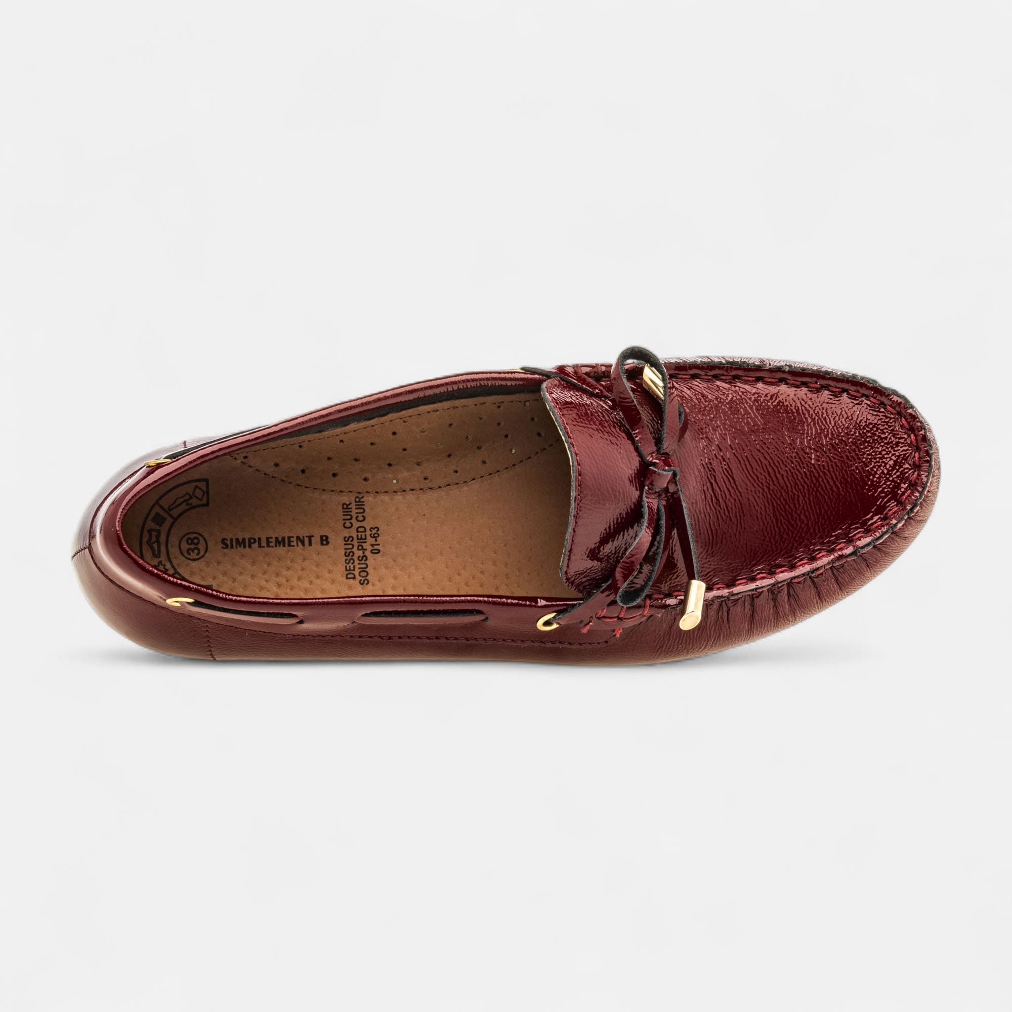 Mocassins Femme en cuir bordeaux