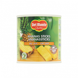 Del Monte Ananassticks op sap groot