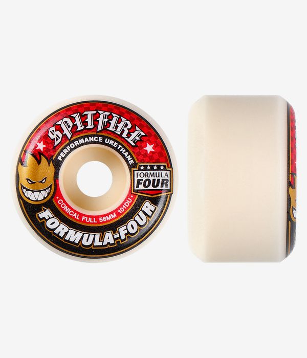 Spitfire Formula Four Conical Full Rollen (white red) 56mm 101A 4er Pack