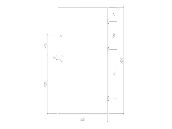 Porte d'entrée en acier pleine H207 x L100 cm effet chêne - poussant gauche - AGUEDA