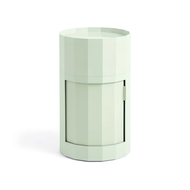 HAY - Facet Cabinet mit Füssen und Rollen, hoch, soft mint