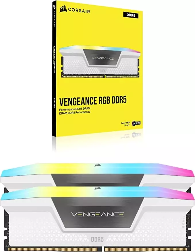 Corsair Vengeance RGB DDR5 32 Go (2 x 16 Go) 6000 MHz CL36 - Blanc