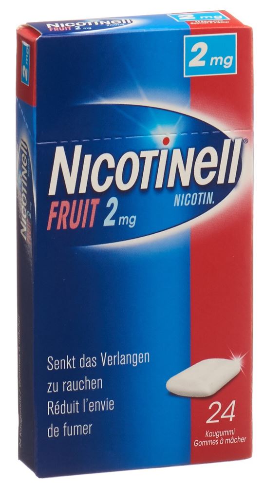 NICOTINELL Gum Kaupast 2 mg fruit Blist 24 Stk