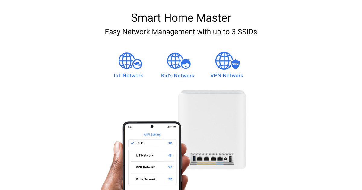 ASUSZenWiFi BT8 router  (Wit, 3 stuks)