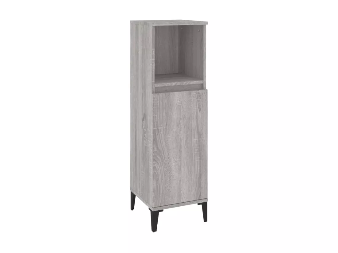 Ensemble de meubles de salle de bain 3 pcs Sonoma gris