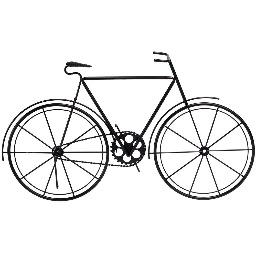 Vélo déco murale métal noir L50xH30cm