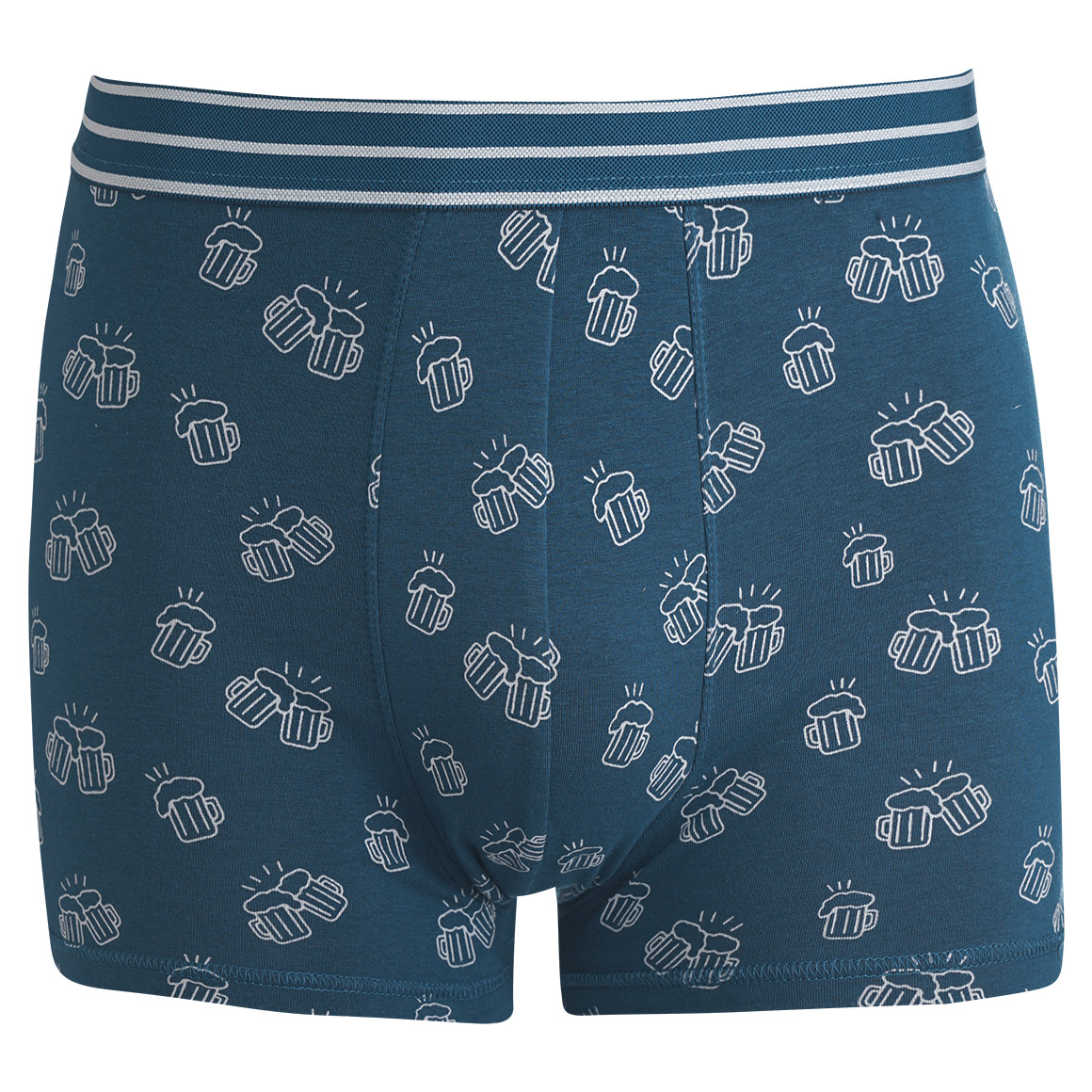 VanVaan Herren Retroshorts mit Bierkrügen allover petrol