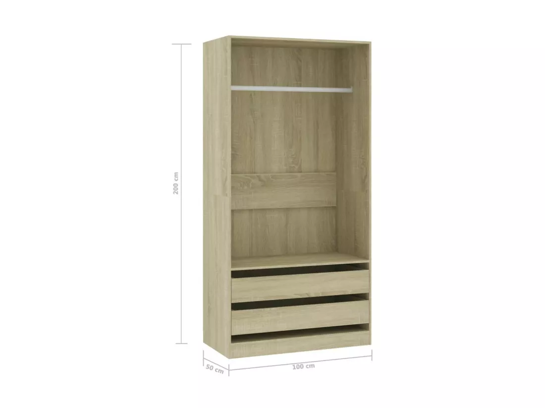 Garde-robe Chêne sonoma 100x50x200