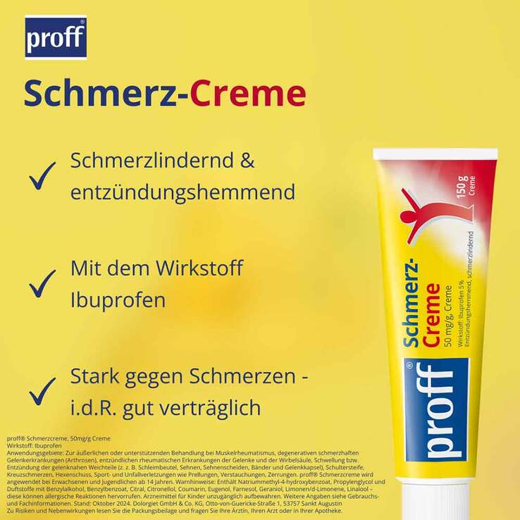Proff Schmerzcreme 5%, 150 g