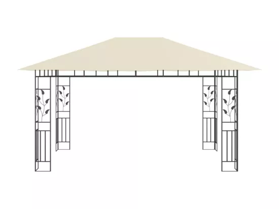 Tonnelle avec moustiquaire et lumières LED 4x3x2,73 m Crème