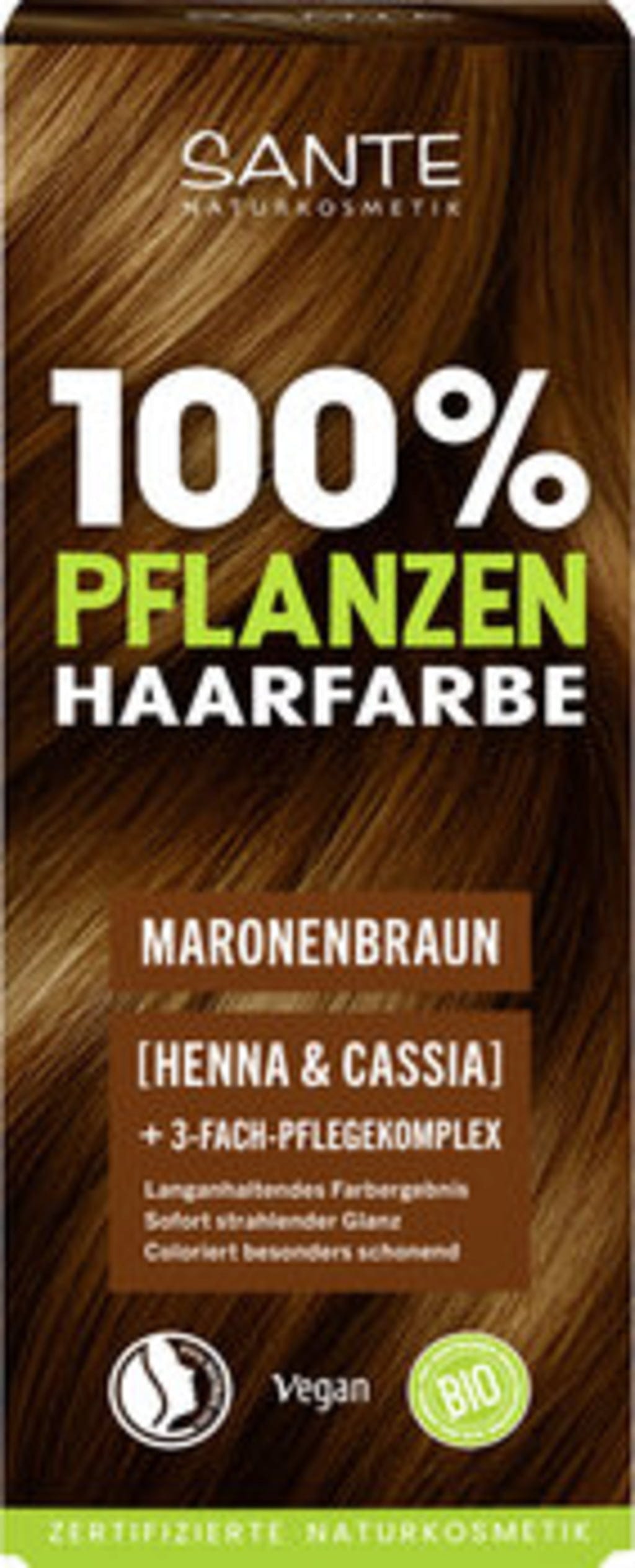 Santé naturally.  Pflanzen-Haarfarbe Maronenbraun, 100 g