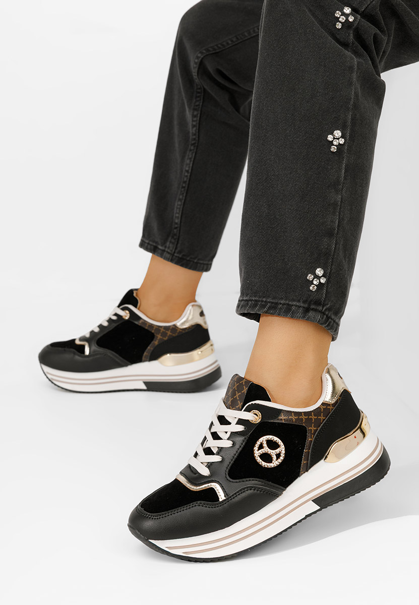 Baskets pour femme noirs Suzanna