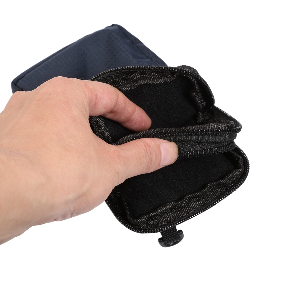 (180x100x35mm) Spritzwasserfeste Universal Nylon Tasche mit Gürtelclip und Karabinerhaken - Dunkelblau
