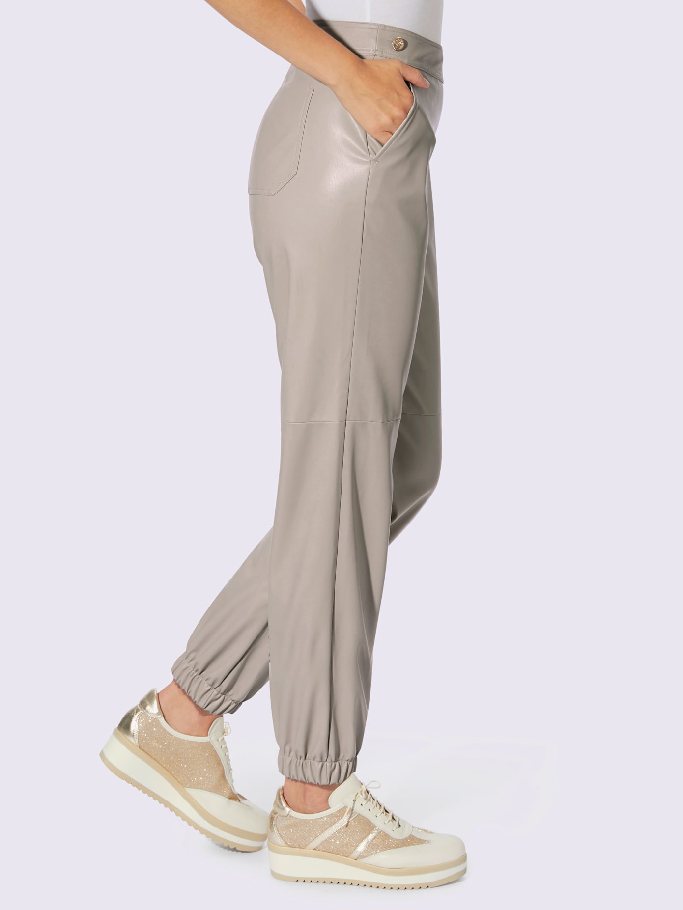 Pantalon boutons fantaisie dorés