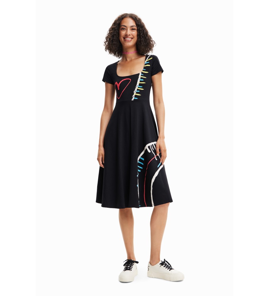 Vestido preto de malha Desigual Arty