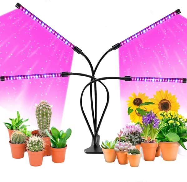 INF Plantelampe / vekstbelysning med 4 fleksible LED-lysstoffrør  1-pack