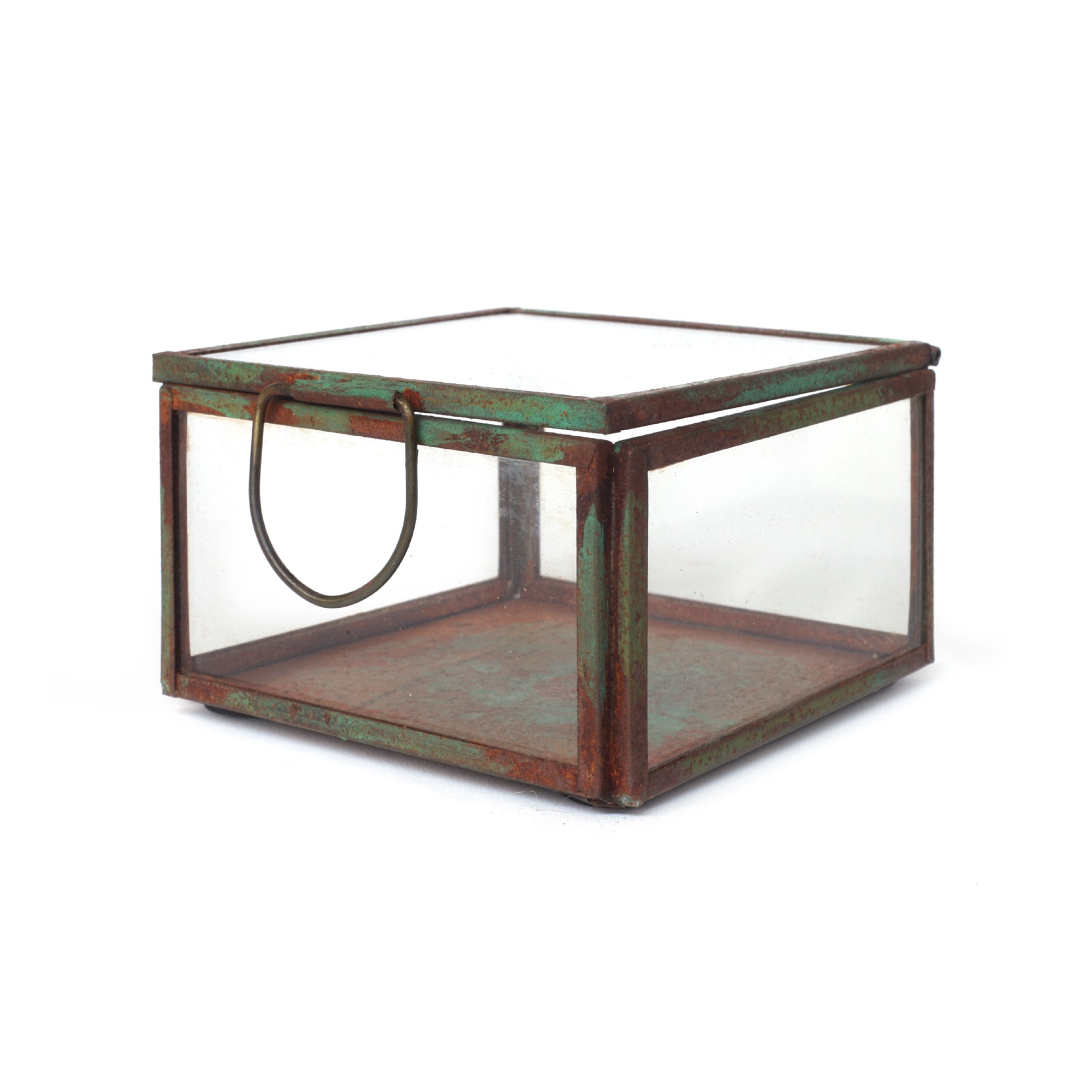Glasbox, rost, T 8 cm, B 8 cm, H 4,5 cm von fischer's lagerhaus