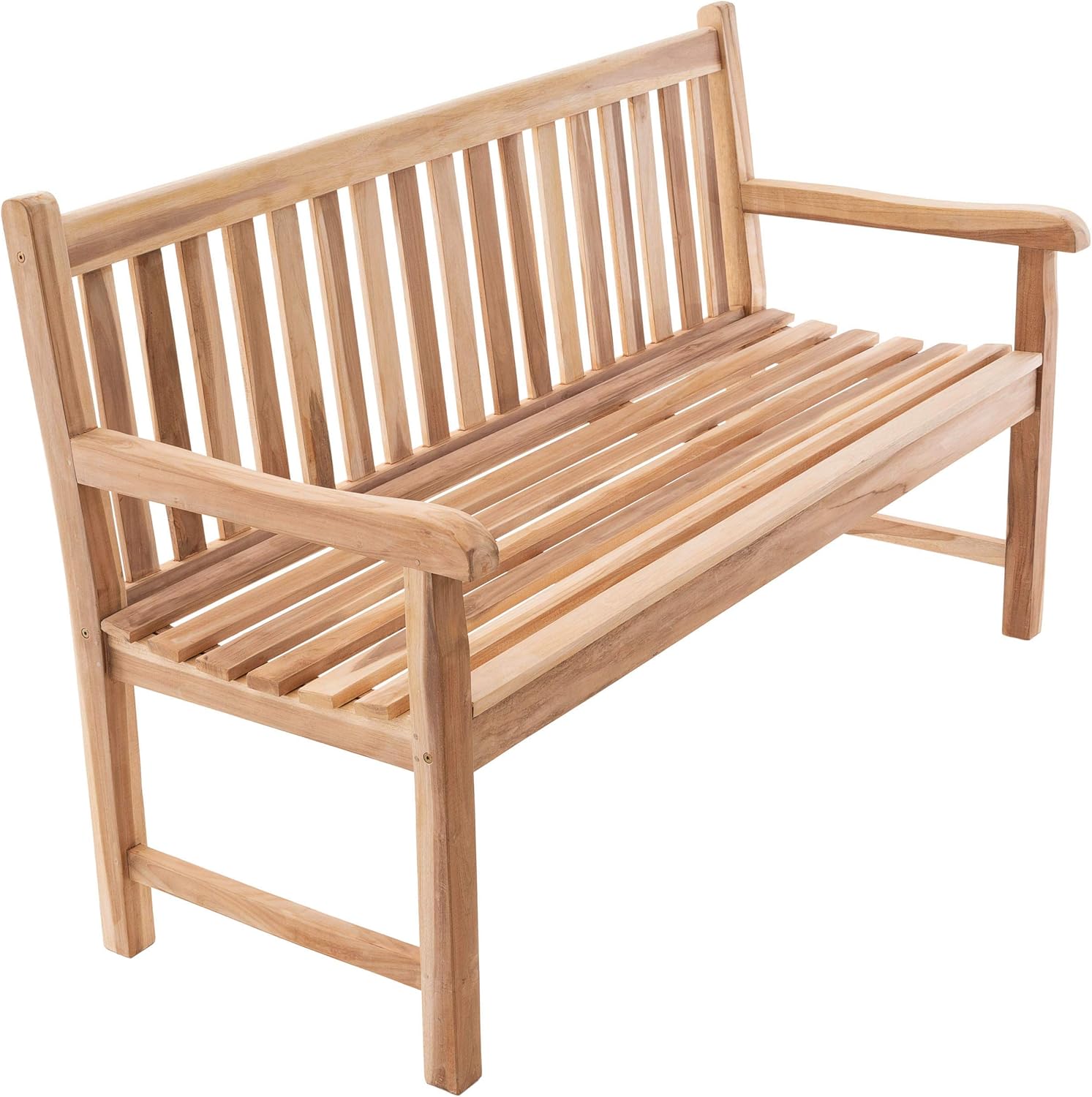 Divero 3-Sitzer Gartenbank Palermo aus zertifiziertem Teak-Holz, unbehandelt - wetterfest – Länge: 150 cm – Farbe: Braun