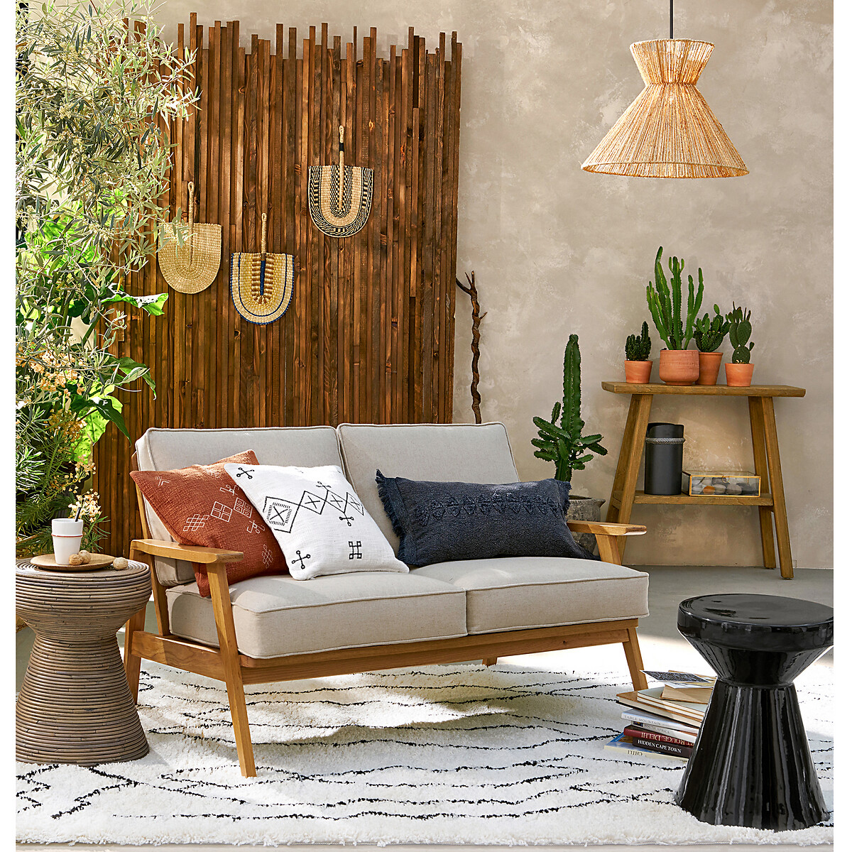 LA REDOUTE INTERIEURS<br>Sofá de algodão/linho, 2 lugares, Watford