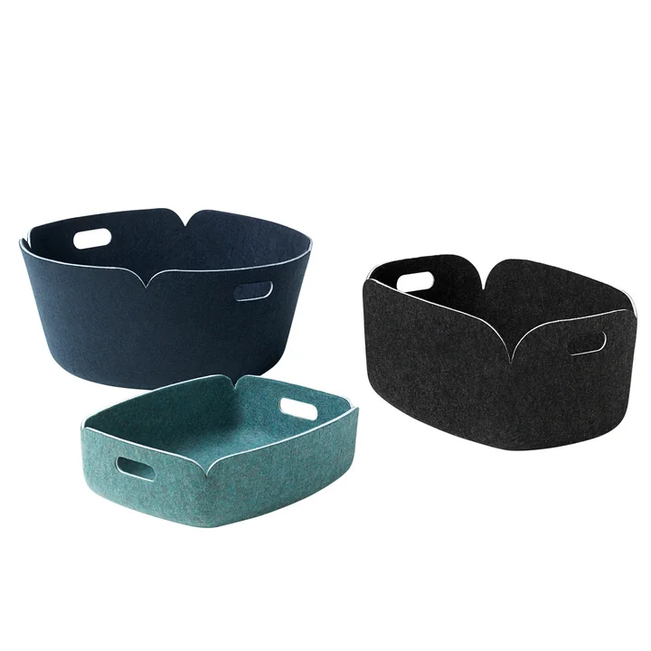 Muuto - Restore Runder Aufbewahrungskorb, midnight blue