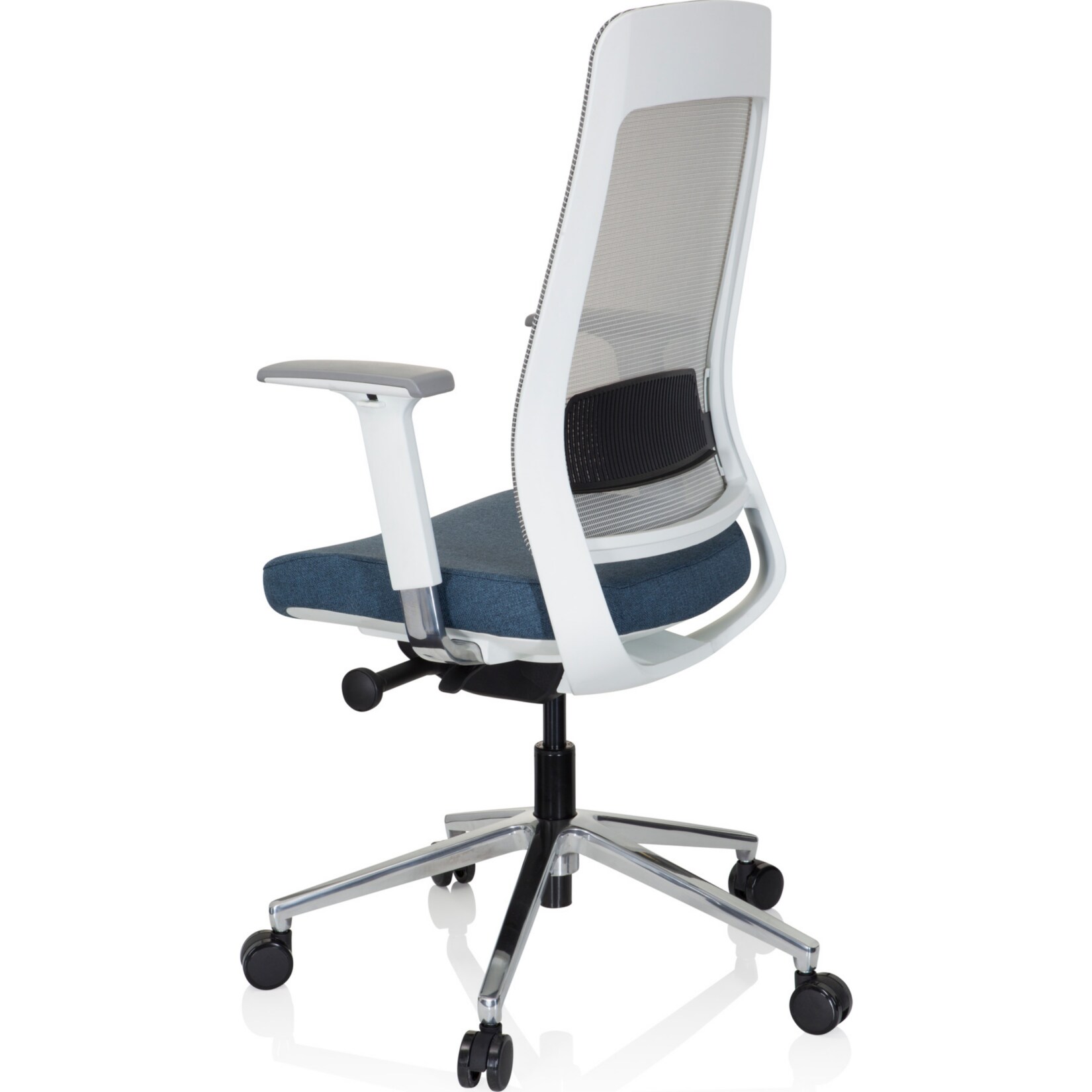 Profi Bürostuhl CHIARO T2 WHITE Stoff/Netzstoff mit Armlehnen (höhenverstellbar) hjh OFFICE