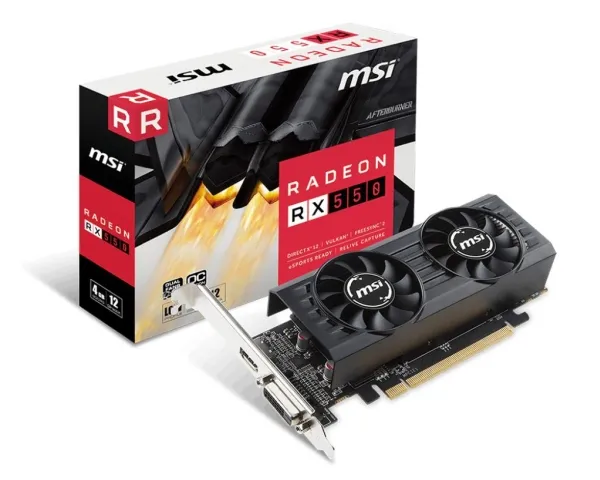 MSI RX 550 4GT LP OC - Grafikkort - Radeon RX 550 - 4 GB GDDR5 - PCIe 3.0 x8 lavprofil - DVI, HDMI