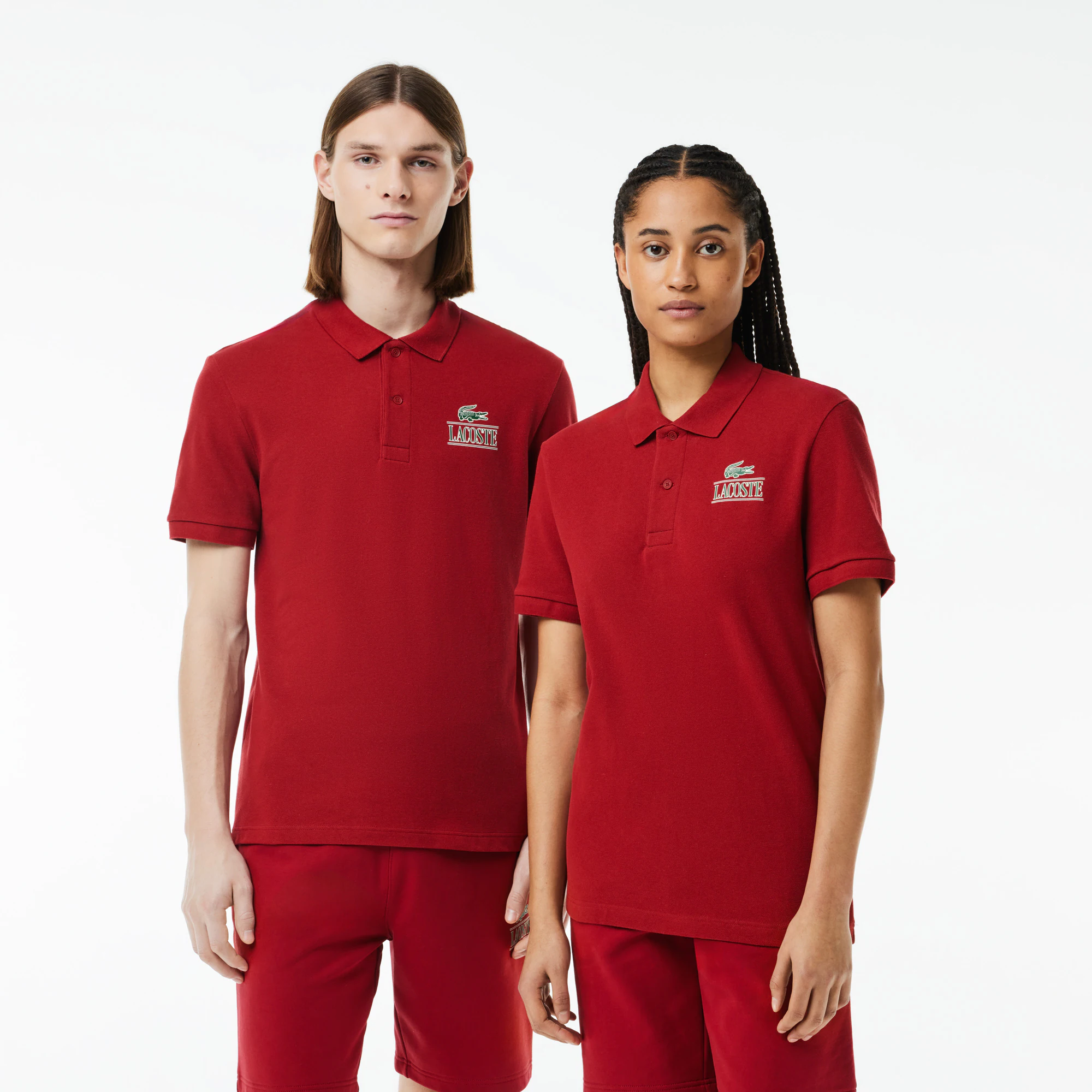 Polohemd mit LACOSTE-Signatur-Aufdruck Kurze Ärmel - Rot - Lacoste - Unisex