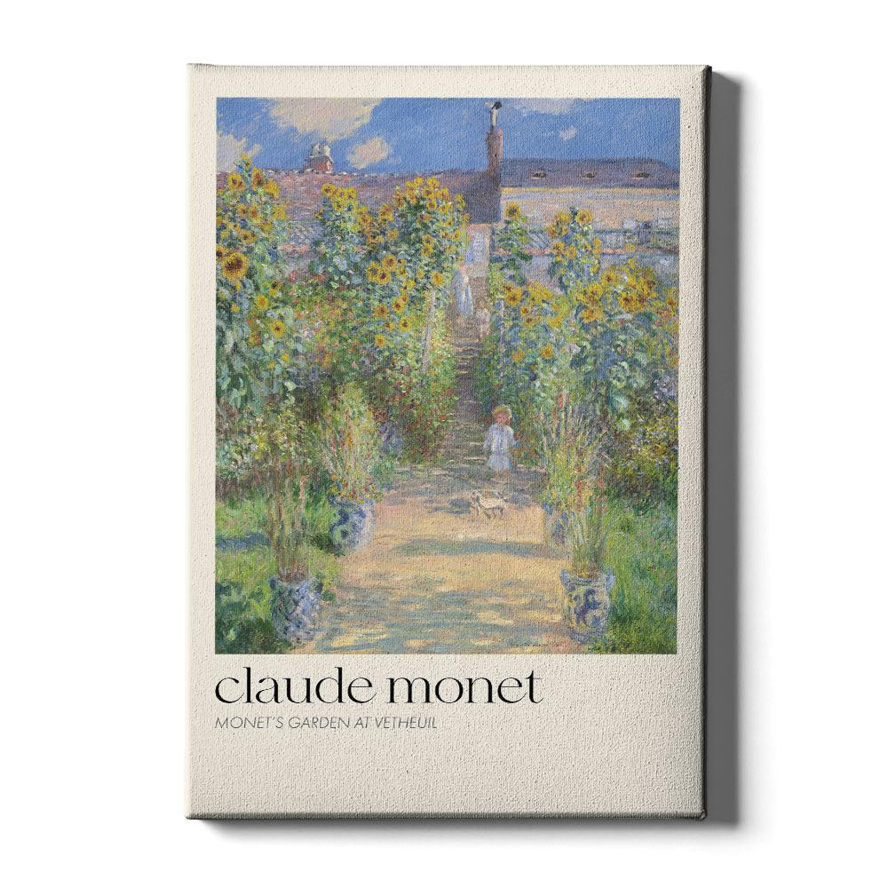 Walljar canvas schilderij - Claude Monet - De Tuin Van Monet In Vétheuil Canvas schilderij - 80 x 120 cm