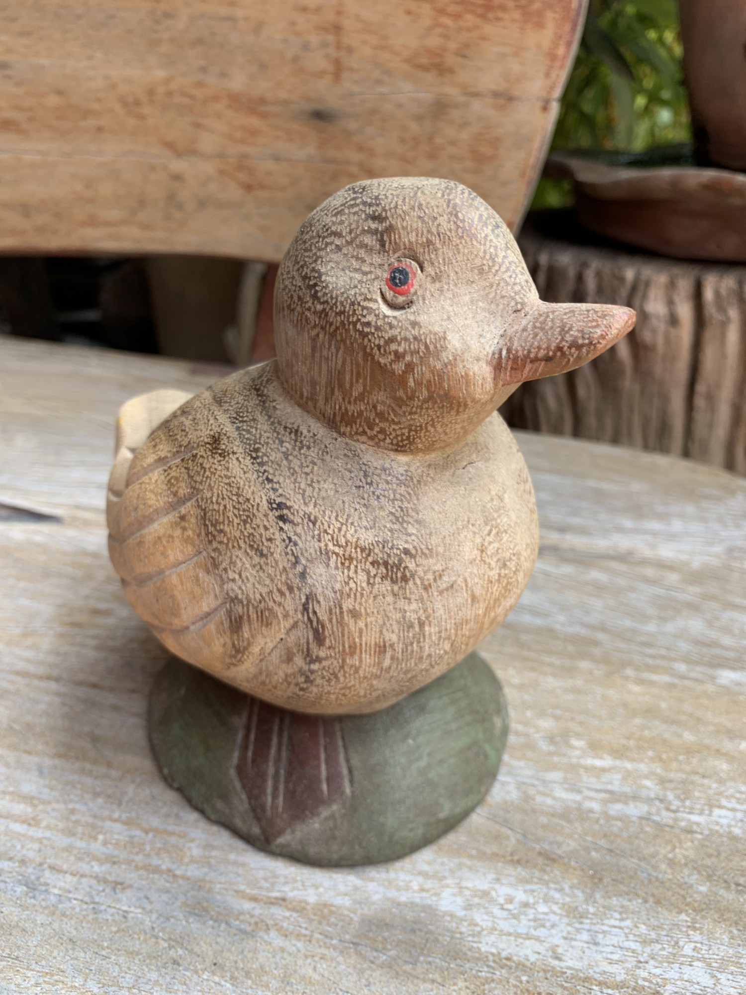 Figur 'Ente', natur, multicolor, H 15 cm, B 9 cm, L 13 cm von fischer's lagerhaus
