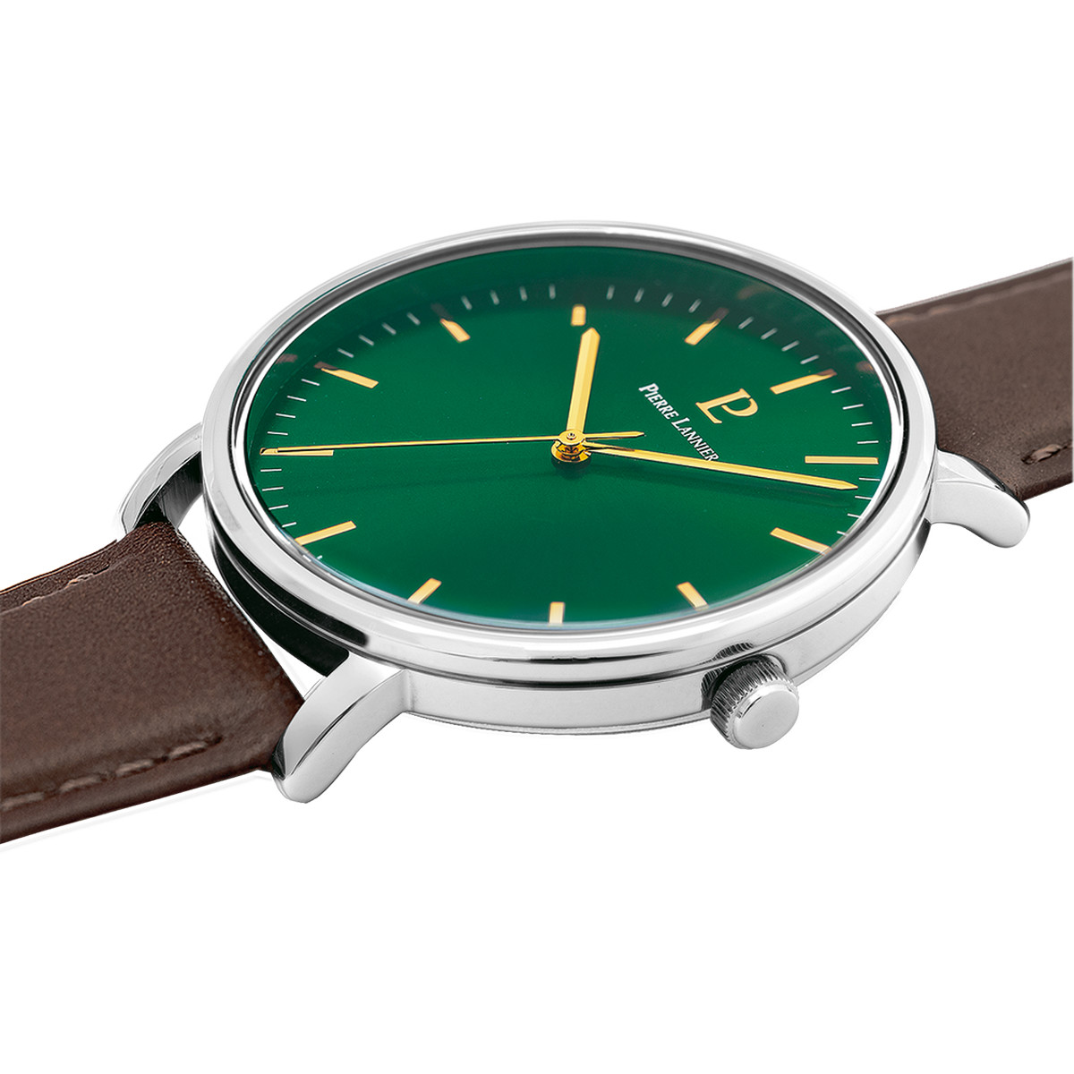 Montre PIERRE LANNIER essential homme bracelet cuir brun