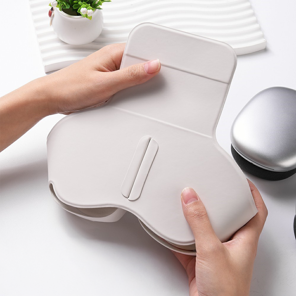 Apple Airpods Max Magnetische Kunstleder Schutztasche Aufbewahrungs Case - Weiss