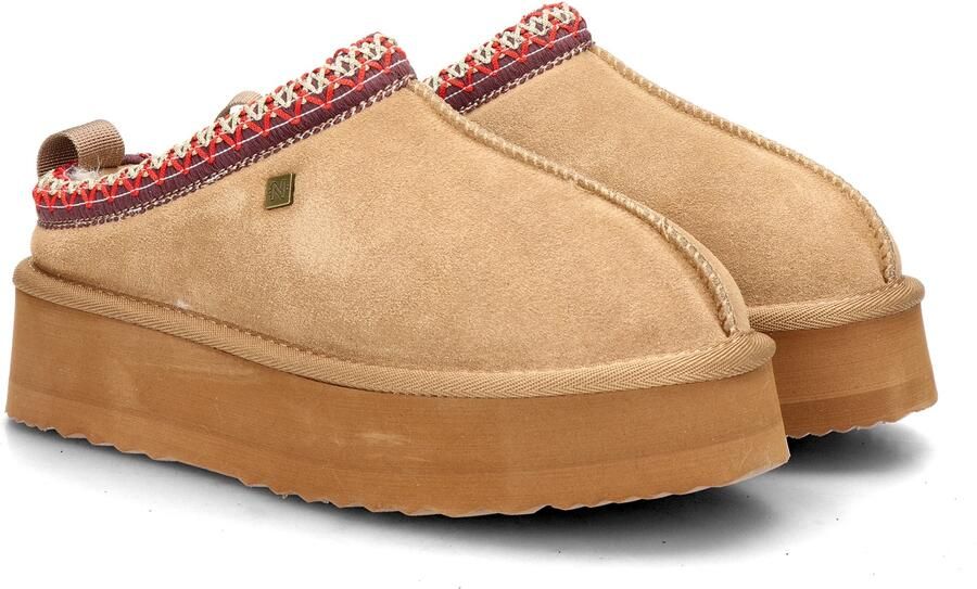 Nelson suède pantoffels cognac