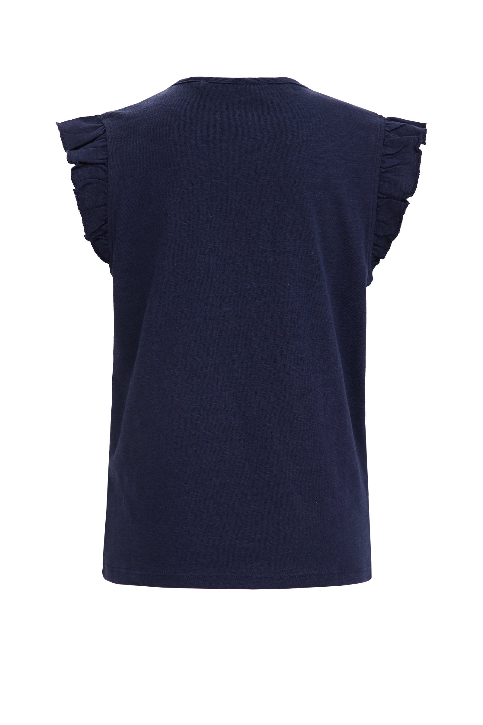 Meisjes T-shirt met ruches WE Fashion Donkerblauw