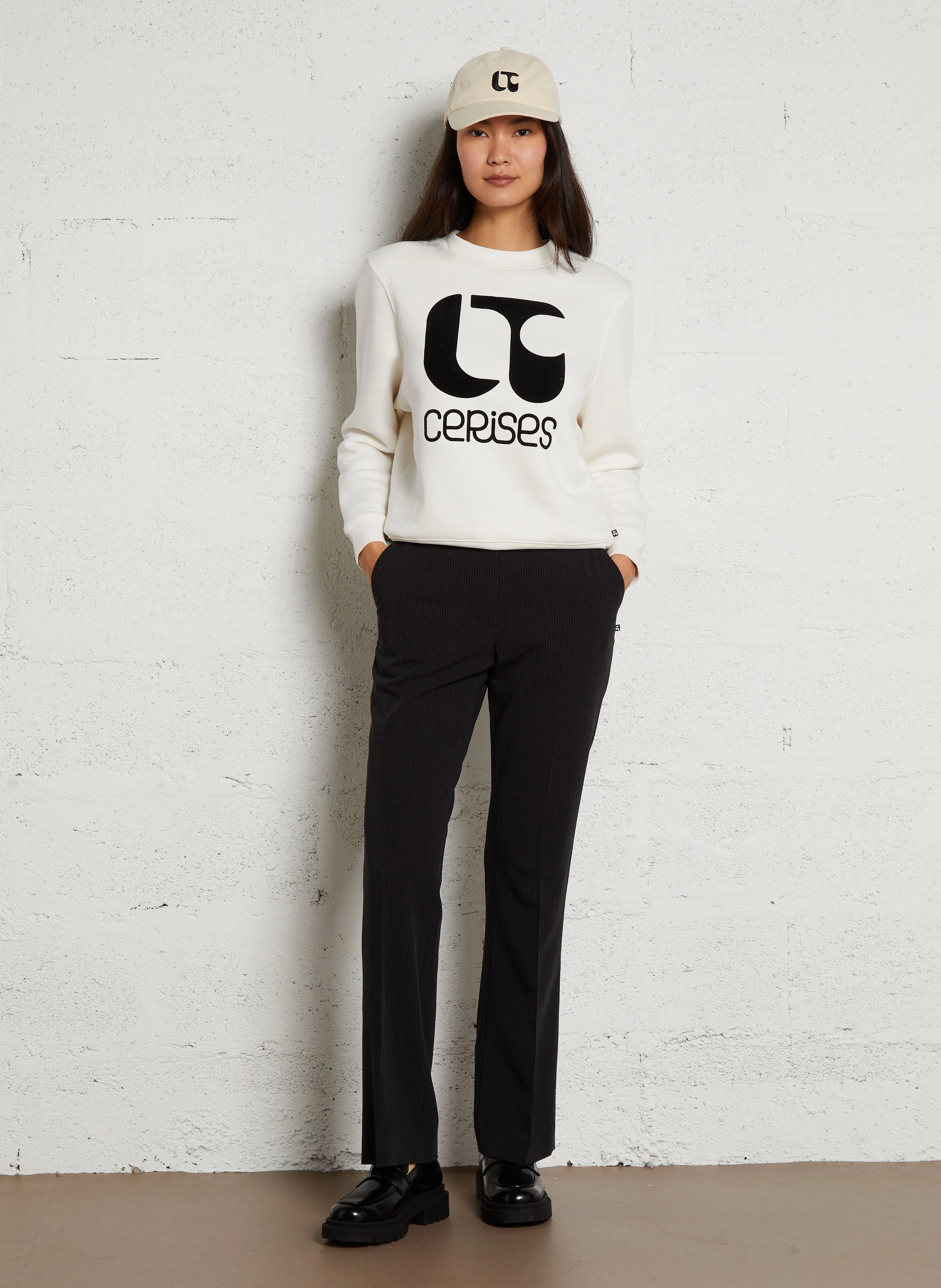 EVERY - Pantalon droit rayé | Noir