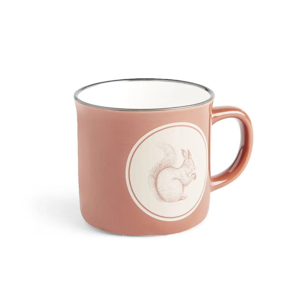 Mug motif écureuil en faïence marron 320ml