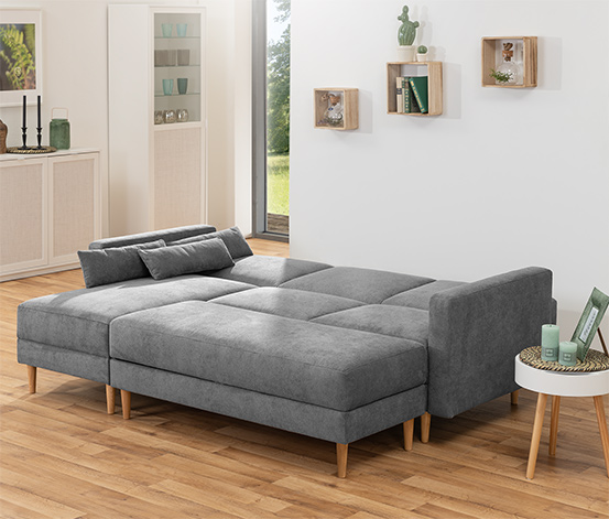 Federkern Eck-Schlafsofa »Jenna«, grau