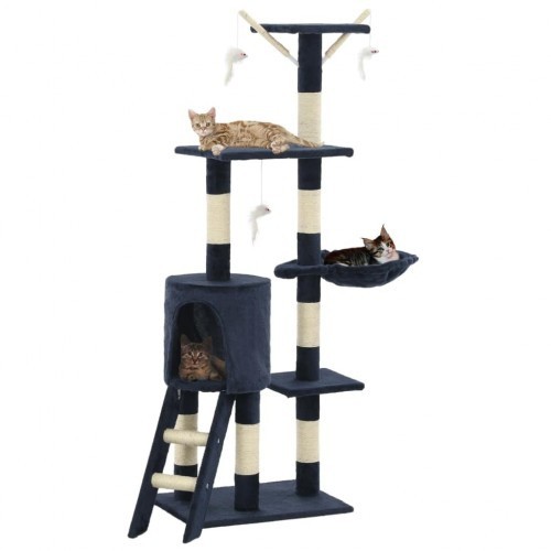 Arranhador azul para gatos com sisal