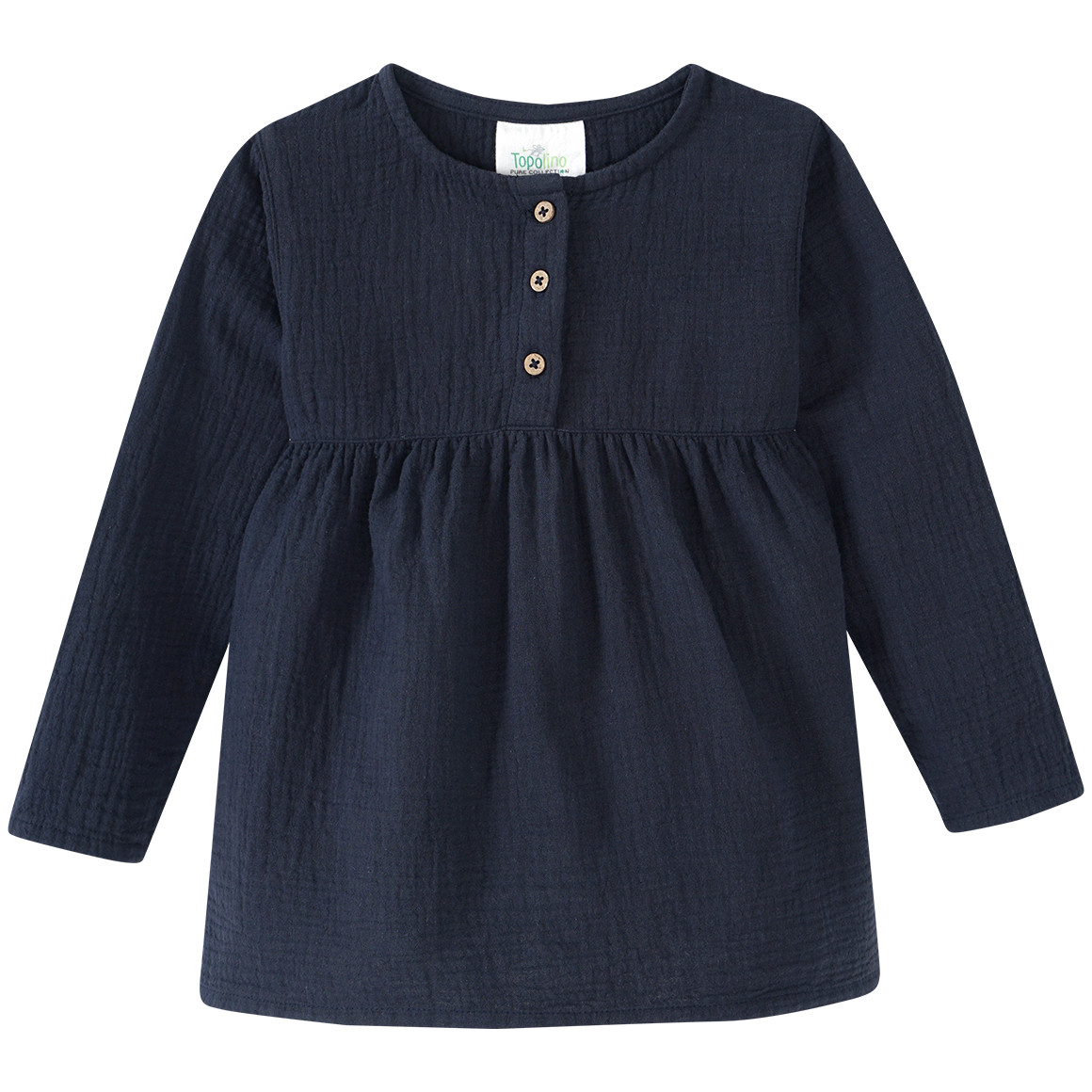 Topolino Pure Collection Mädchen Musselin-Blusenshirt mit Teilungsnaht dunkelblau
